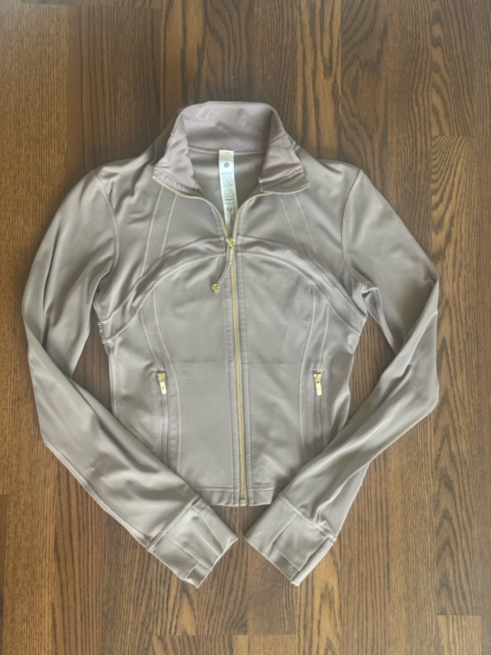 lululemon athletica Taupe Full-Zip define nulu with Gold Hardware taupetastic